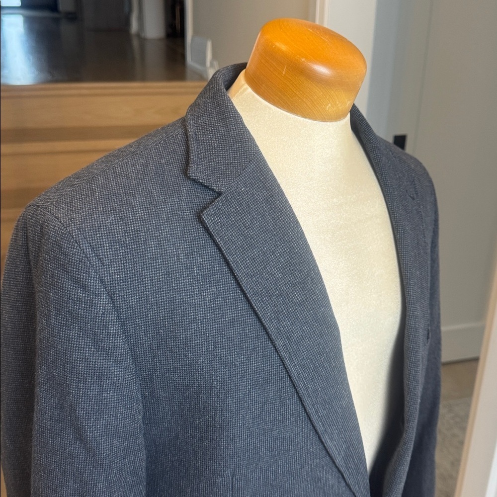 Bugatti Flexcity Blue Charcoal Blazer – Size 42R – Wool Blend Elbow Patch - Picture 2 of 11